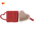 Fancy Cute Mug Design Glazed Heart Shape Sublimation